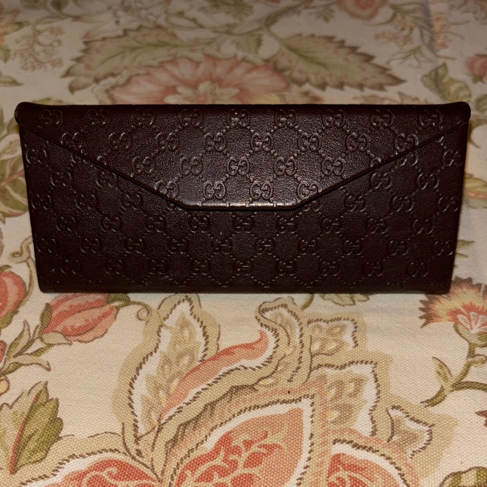 Gucci Brown Monogram Eyeglass/Sunglass Case